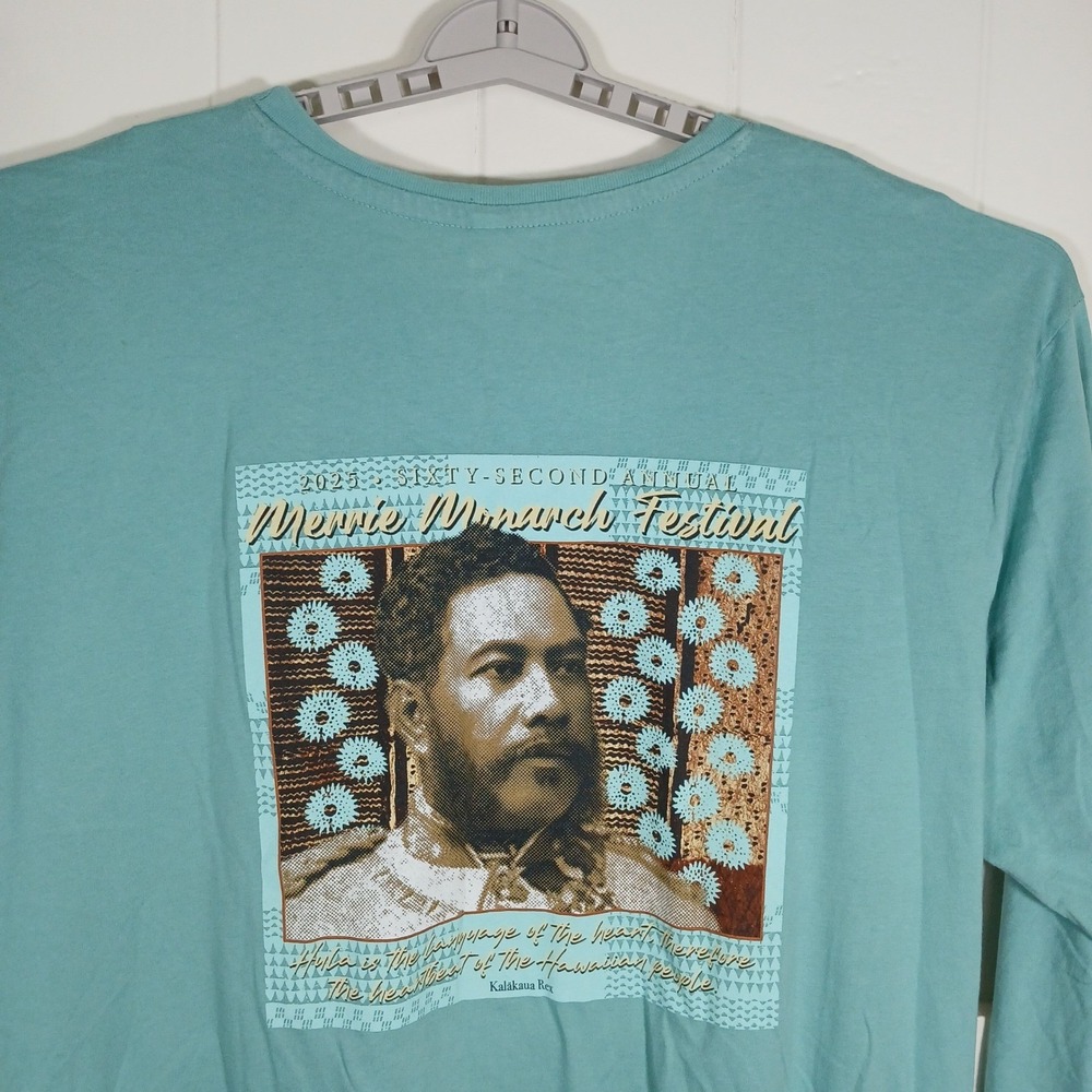Merrie Monarch Festival 2025 Graphic Long Sleeve Shirt Mens 3XL Green Tee Cotton